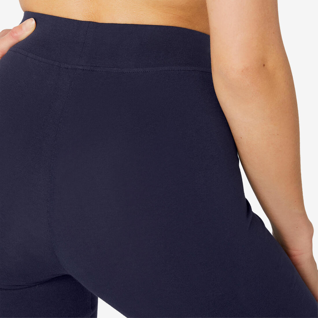 Legging fitness long coton extensible ceinture basse femme - Fit+