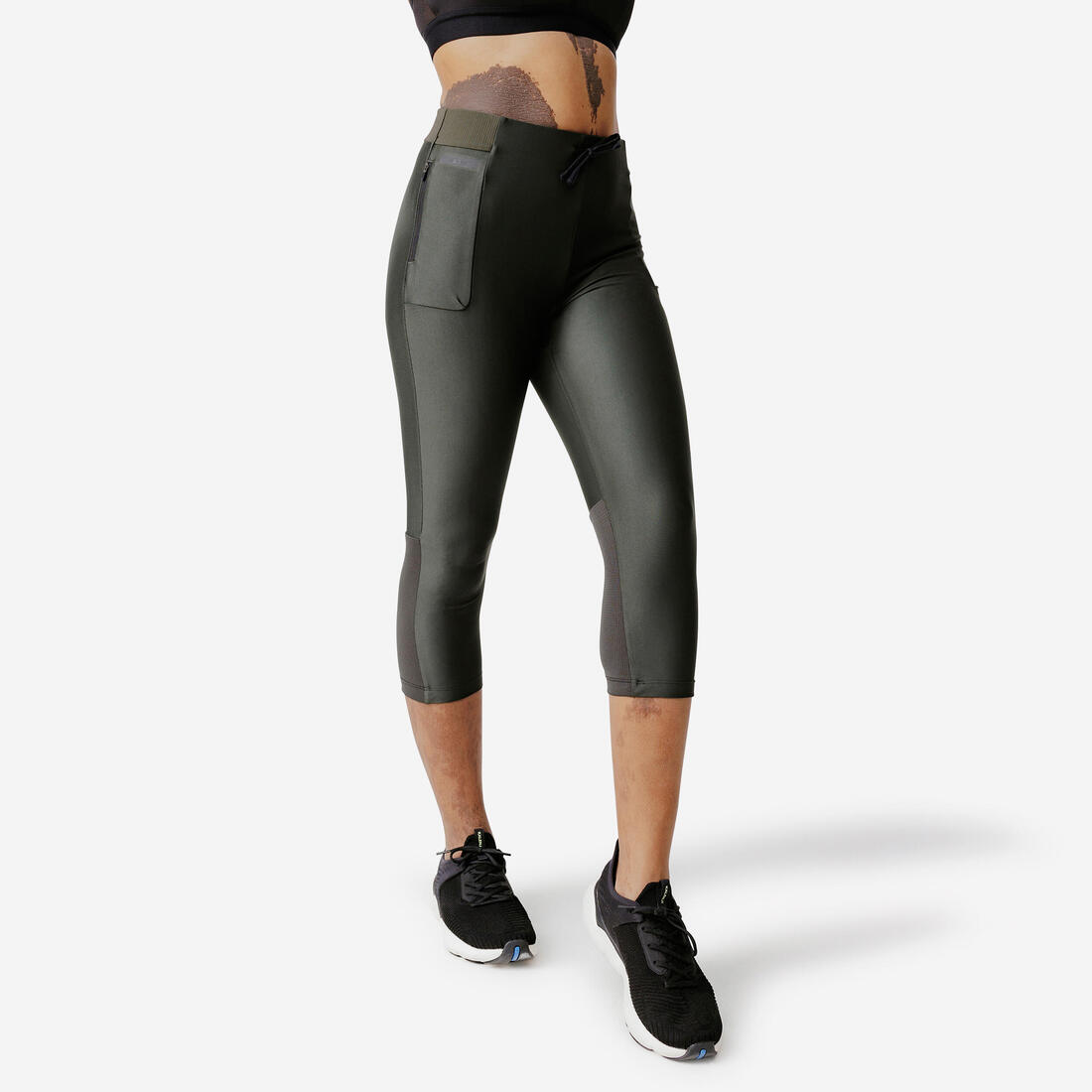 Legging court running respirant femme - kiprun run 500 dry