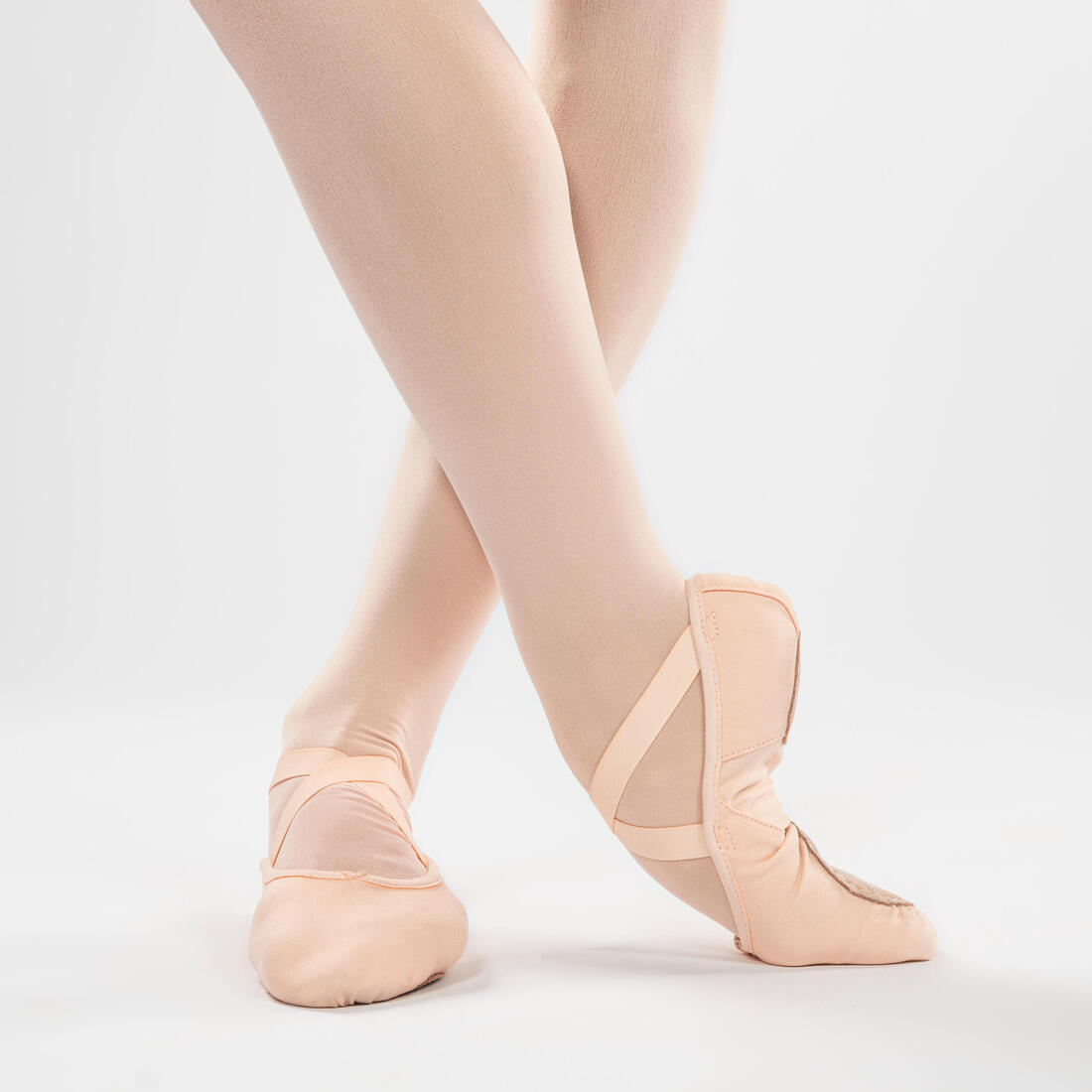 Demi-pointes de danse classique bi-semelles en toile femme, noires