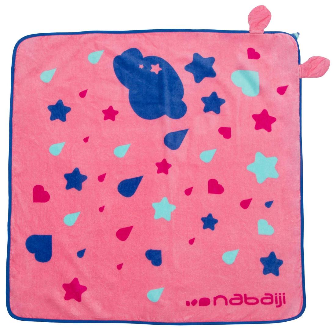 Serviette de bain bébé imprimé Licorne rose avec capuche