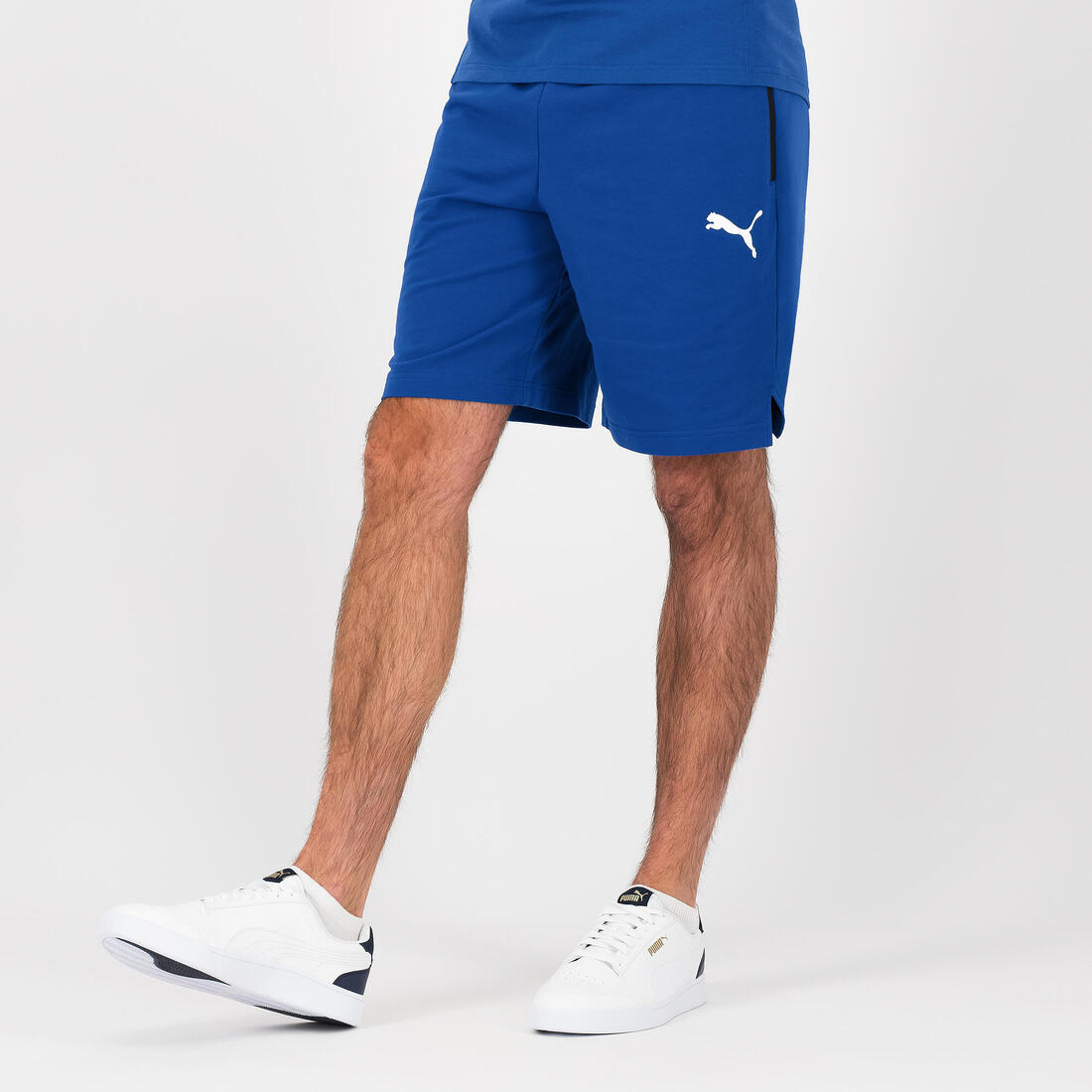 Short PUMA fitness coton homme bleu