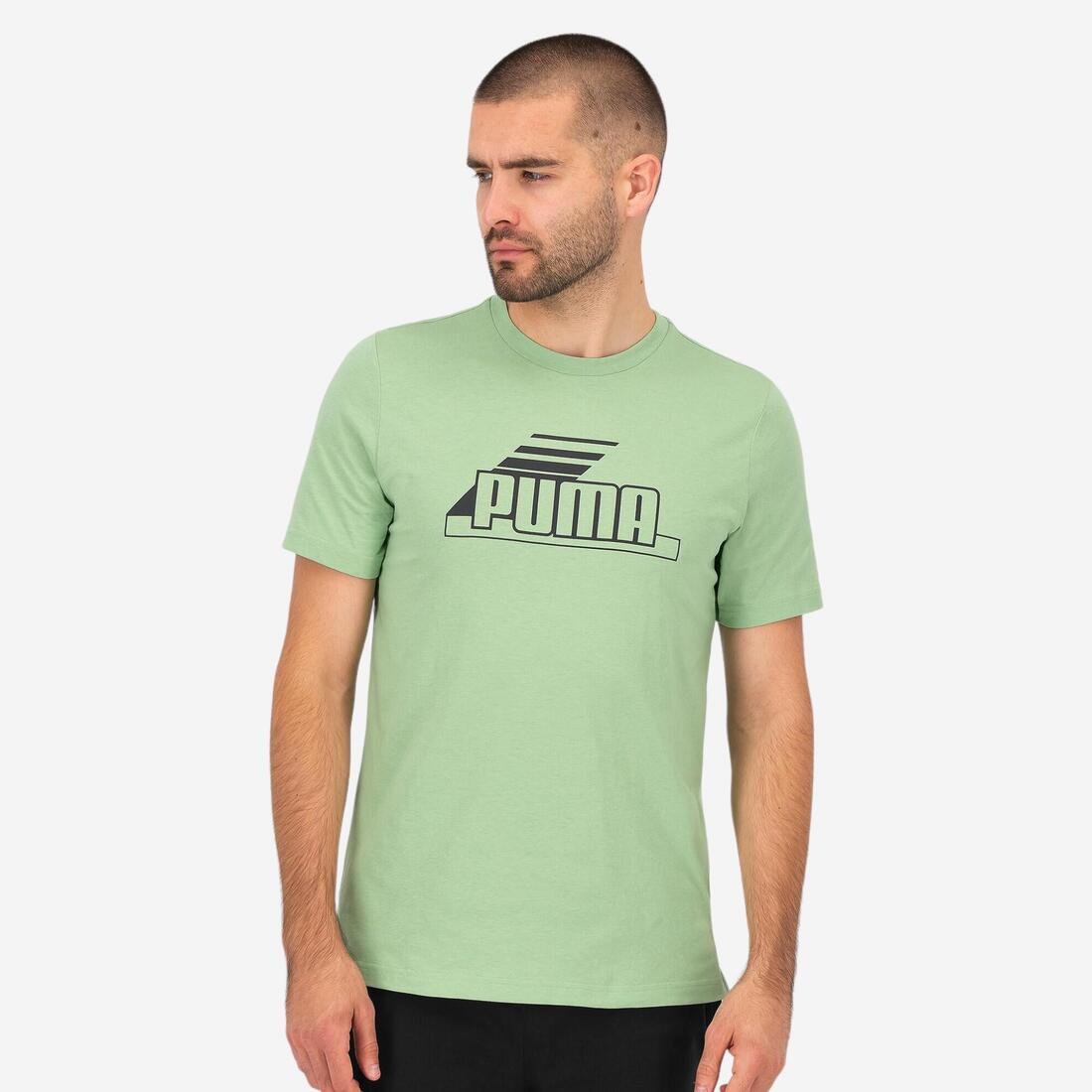 T-shirt PUMA fitness manches courtes coton homme vert