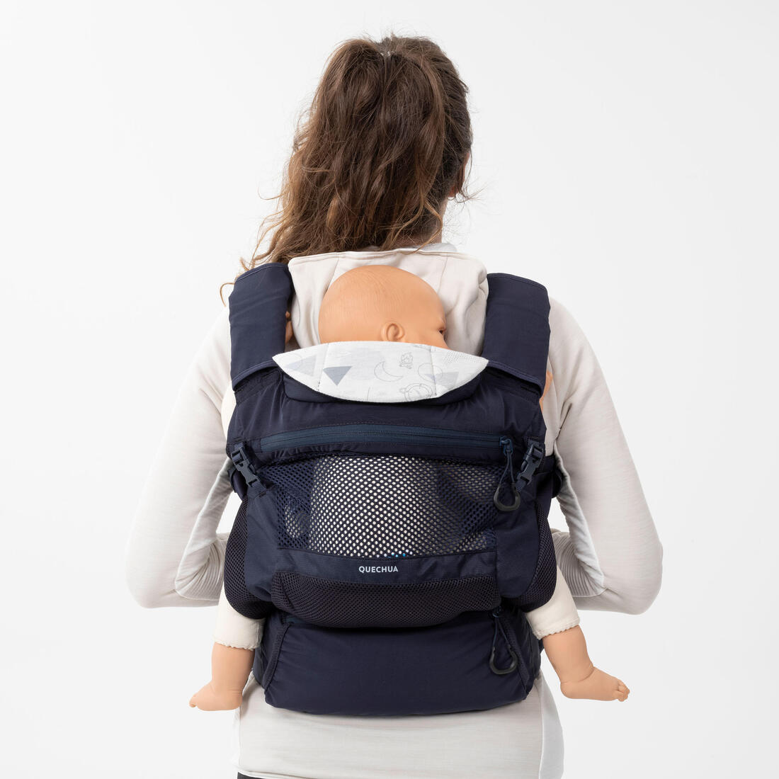 Porte-bébé physiologique de 9 mois à 15kg - MH500 bleu marine