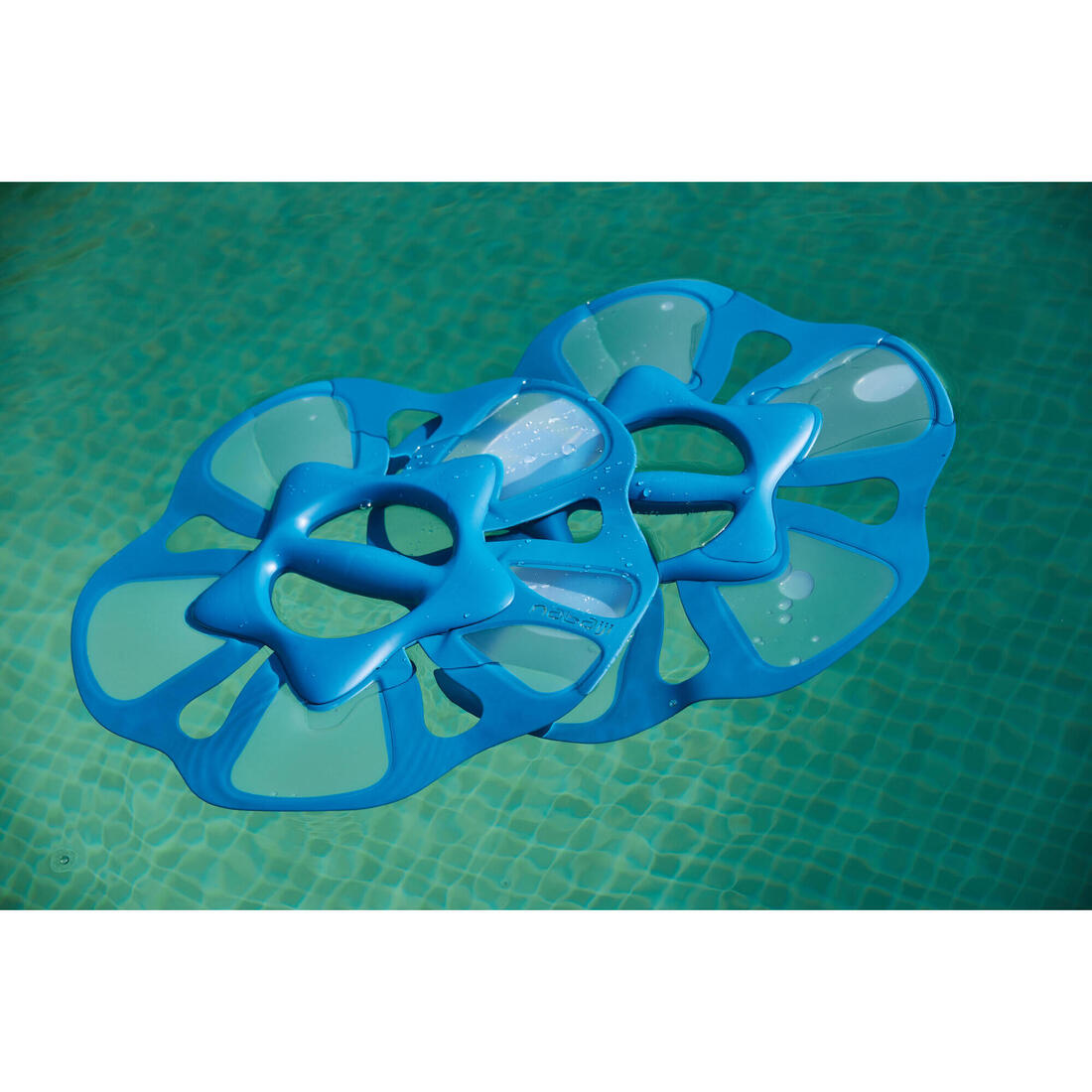 Paire d'haltères aquatiques Pullpush flower L Aquagym blanc bleu