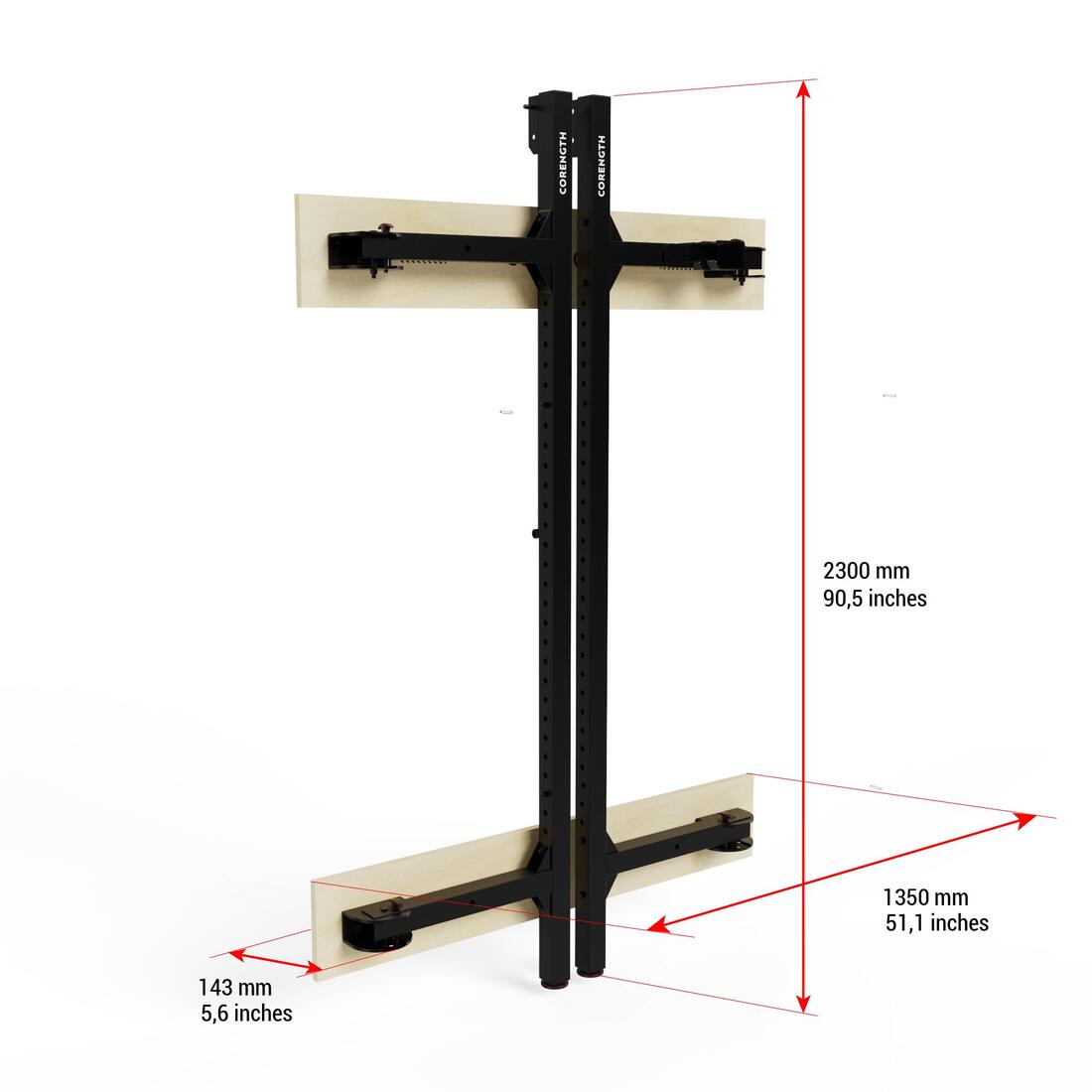 Rack mural de musculation pliable - WALL RACK FOLD