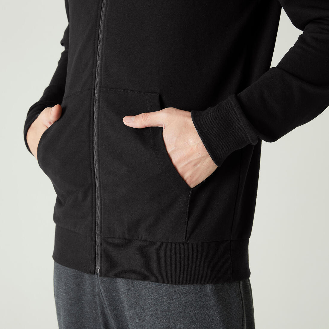 Sweat zippé à capuche fitness homme  - 100