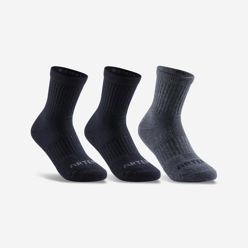 





CHAUSSETTES DE SPORT ENFANT HAUTES ARTENGO RS 500 NOIR BLANC GRIS LOT DE 3