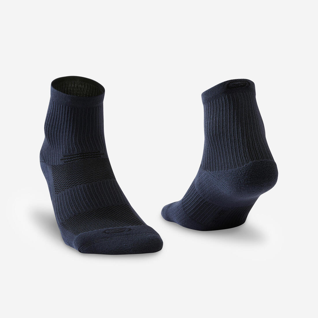 CHAUSSETTES DE RUNNING RUN500 MI-HAUTEURS X2 NOIRES