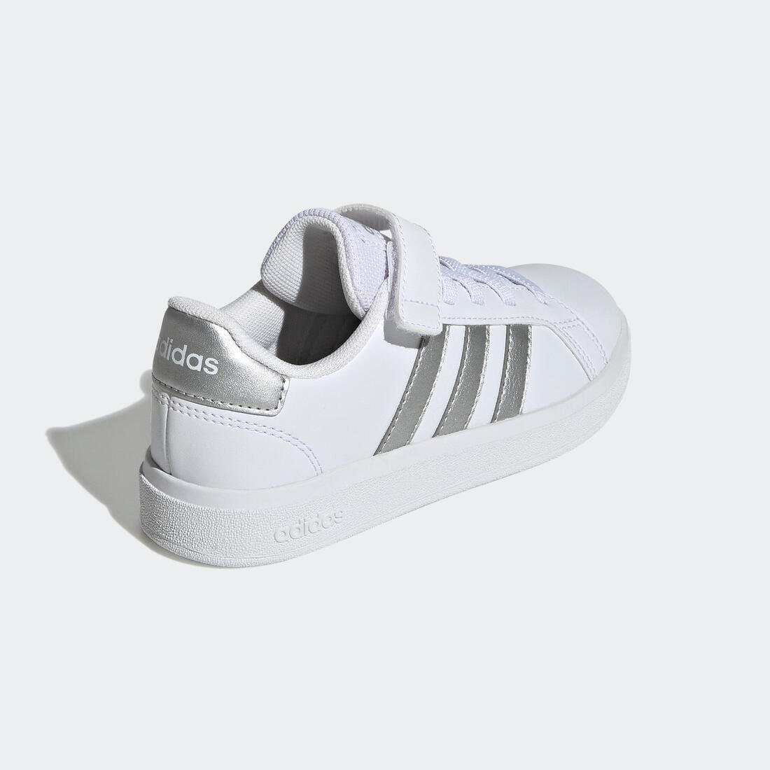 Baskets à scratch enfant - ADIDAS GRAND COURT blanc/nacre