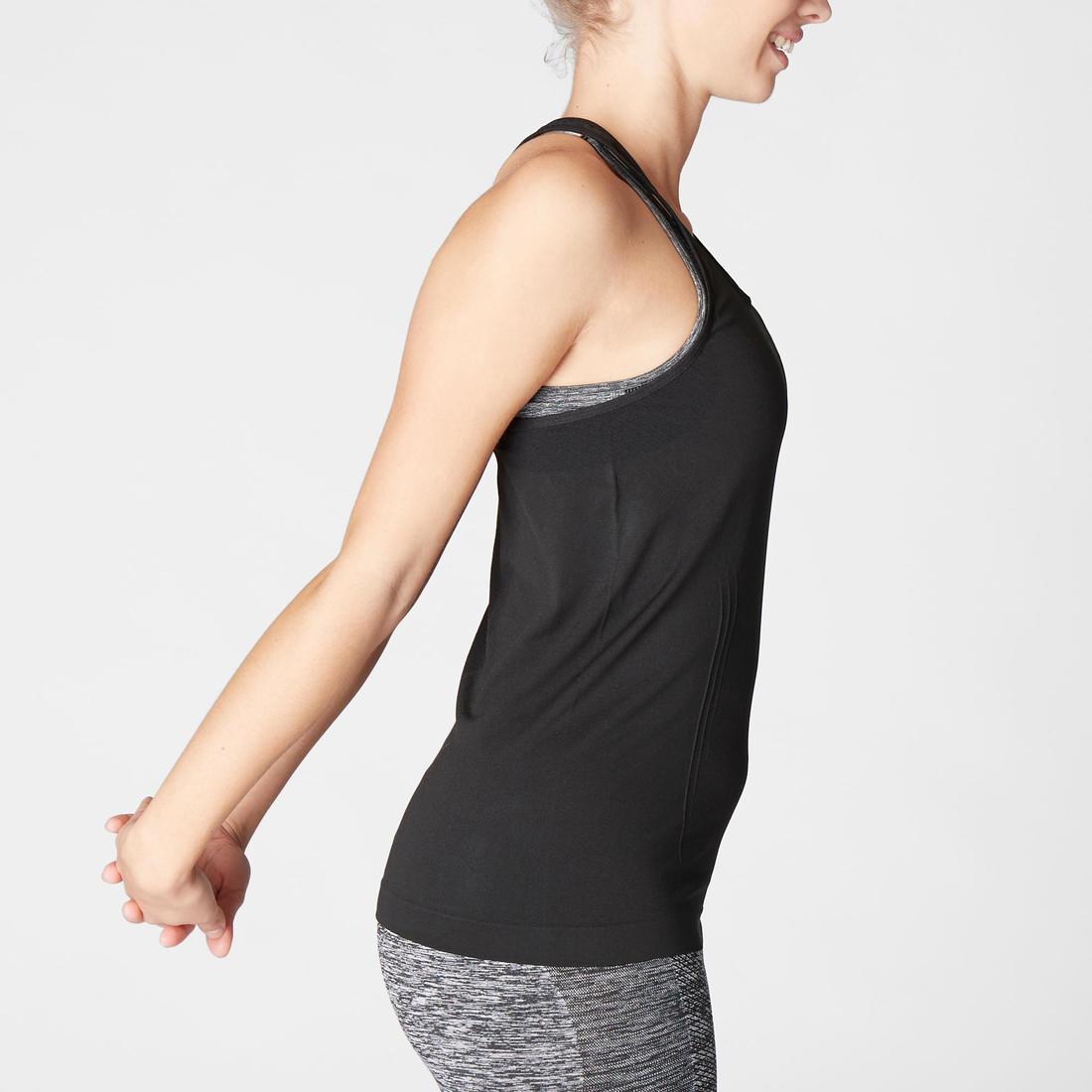 DEBARDEUR YOGA DYNAMIQUE FEMME SANS COUTURES BLANC