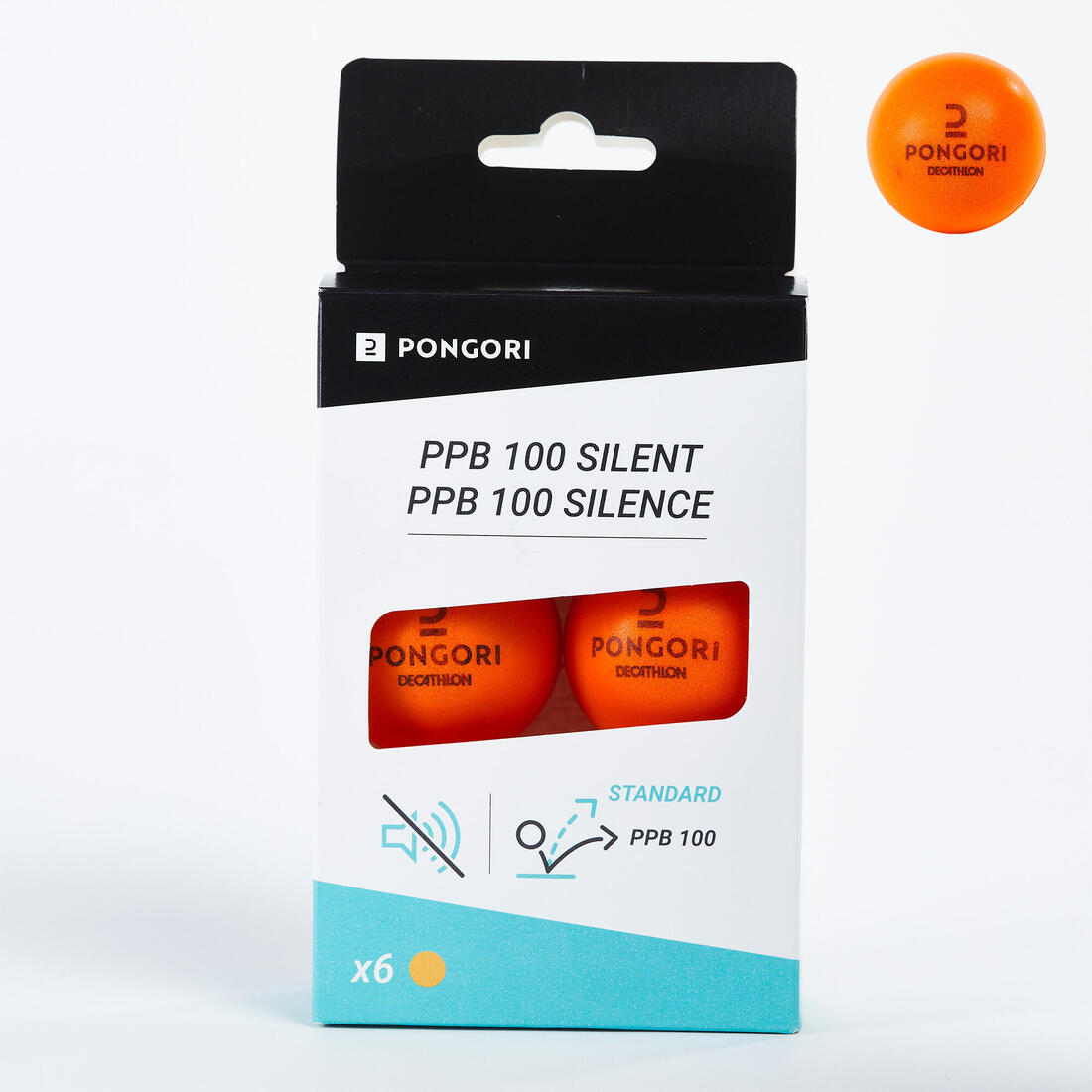 BALLES DE PING PONG MOUSSE PPB 100 SILENT X6