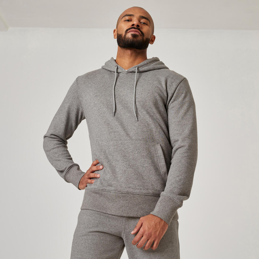 Sweat à capuche Fitness homme - 500 Essentials sépia