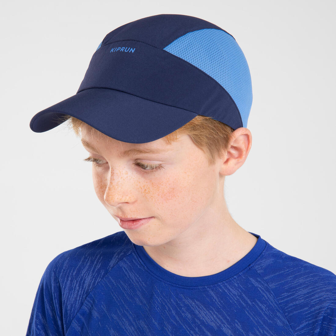 Casquette de running Enfant respirante - KIPRUN Run Dry Marine Verte