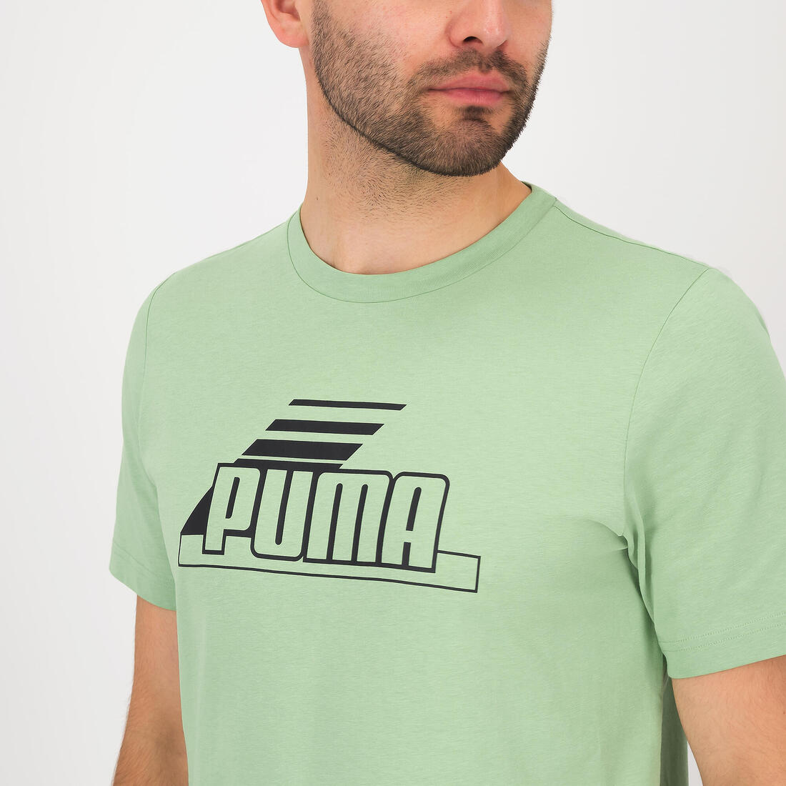 T-shirt PUMA fitness manches courtes coton homme vert