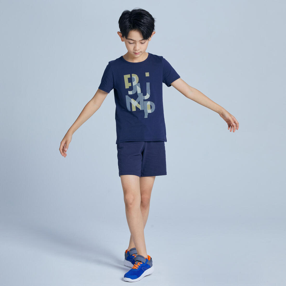 T-shirt manches courtes 100 garçon GYM ENFANT bleu ciel imprimé