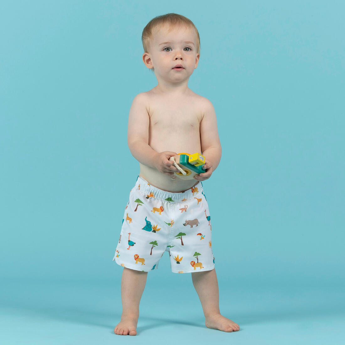 Short De Bain Bébé / Enfant Bleu foncé Imprimé Tigres