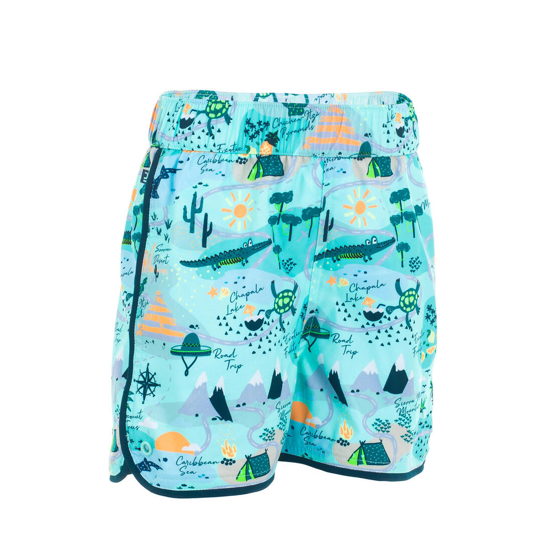 Short De Bain Bébé / Enfant Bleu foncé Imprimé Tigres