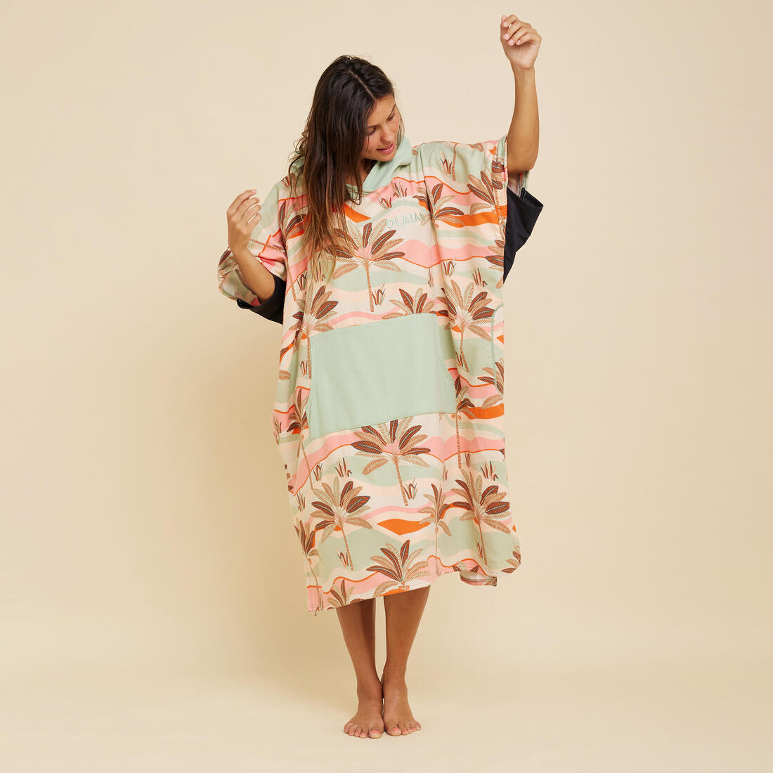 PONCHO SURF 500 ADULTE Print Flamingo