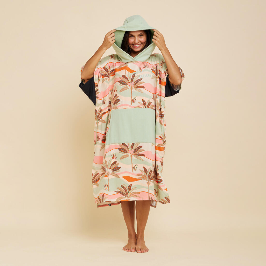 PONCHO SURF 500 ADULTE Print Flamingo