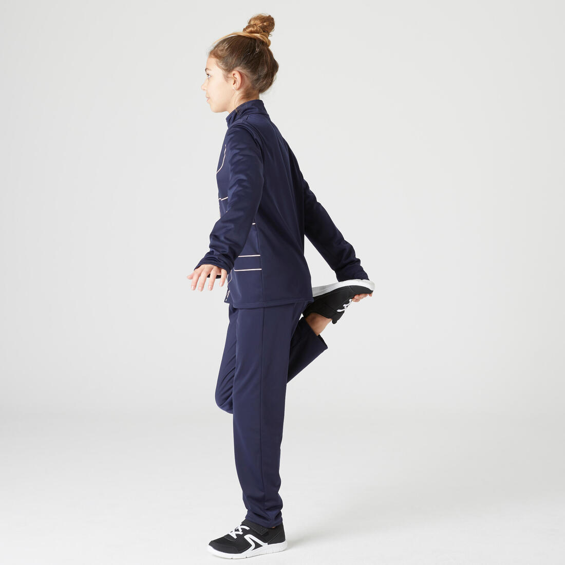 Survêtement enfant synthétique respirant - Gym'y rose et pantalon marine