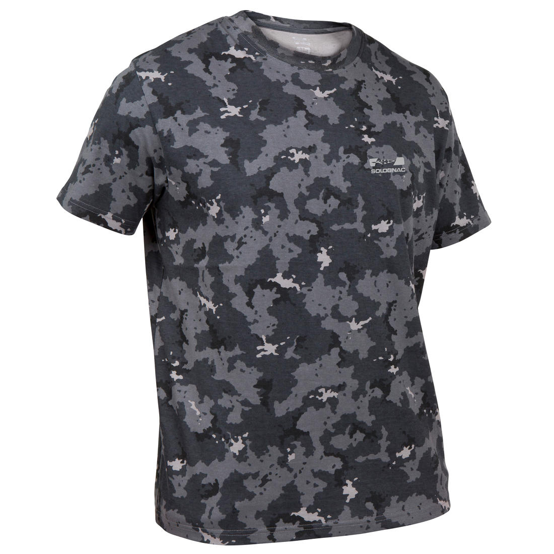 T-shirt manches courtes chasse 100 camouflage woodland