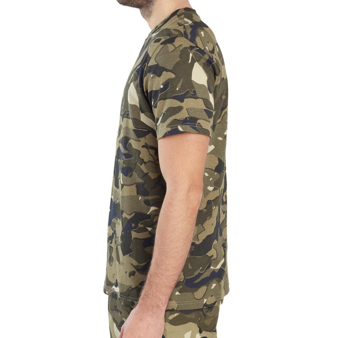 T-shirt manches courtes chasse 100 camouflage woodland