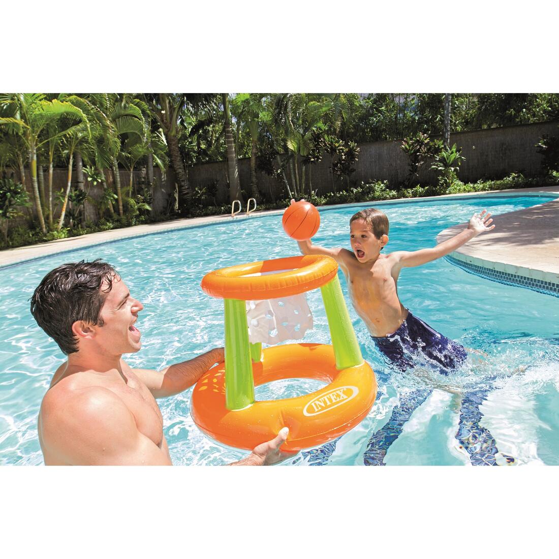 JEUX PANIER DE BASKET-BALL FLOTTANT AQUATIQUE INTEX ENFANTS ORANGE/JAUNE