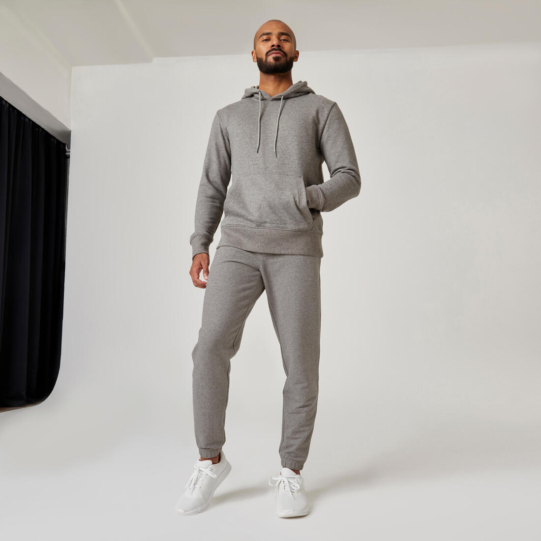 Sweat à capuche Fitness homme - 500 Essentials sépia