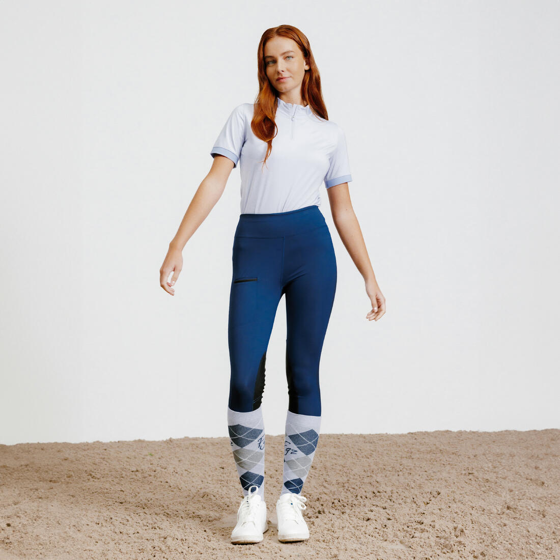 Legging équitation léger Femme - 100 marine