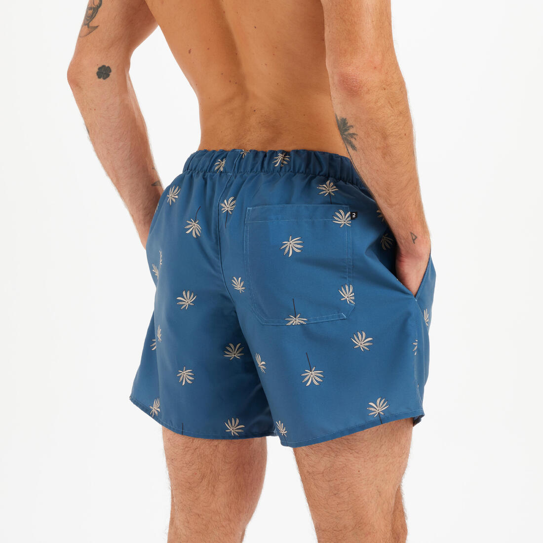 Boardshort surf 100 15" POPSTRIPE BLUE