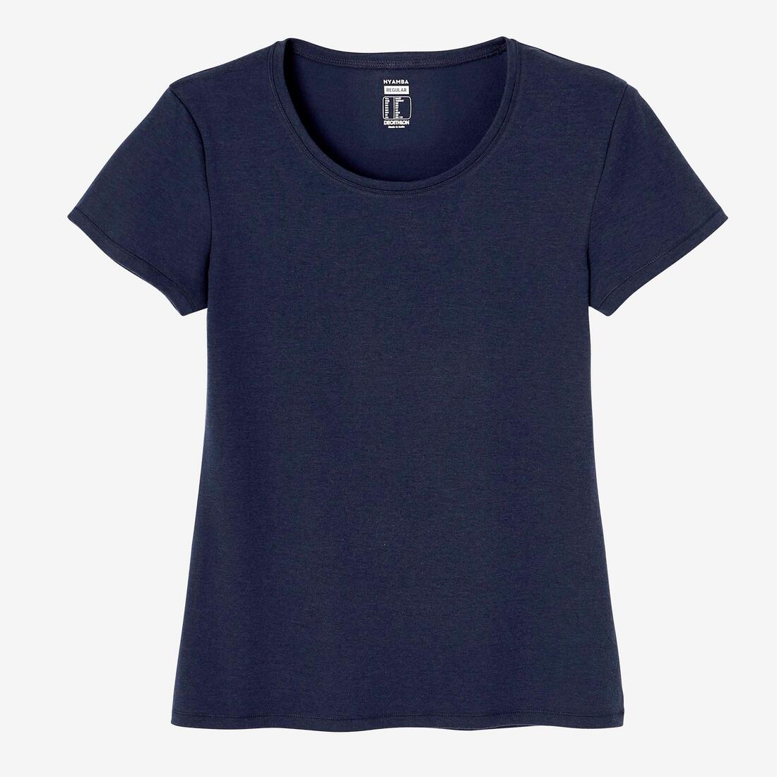 T-Shirt manches courtes régular Gym & Pilates femme bleu chiné