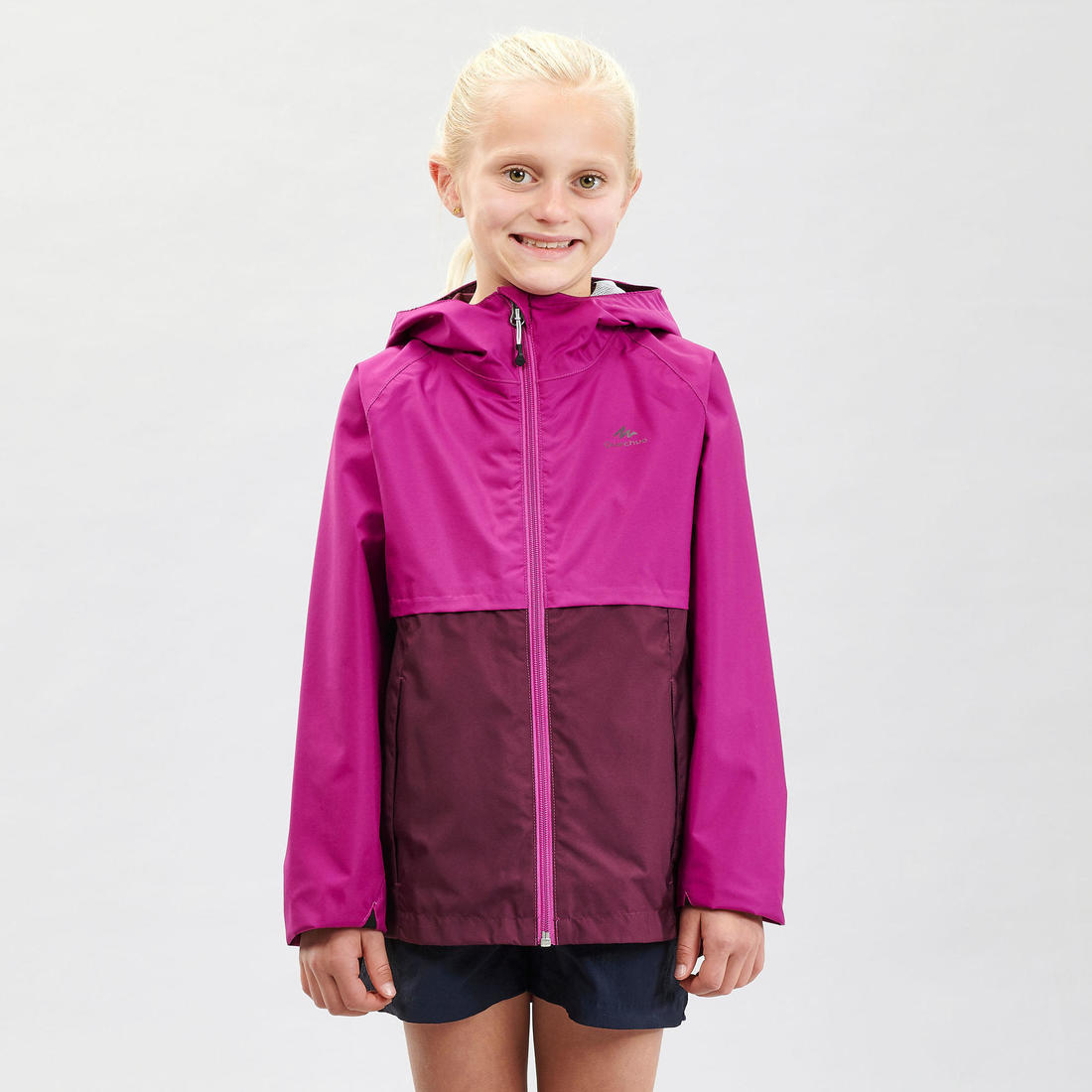 Veste imperméable de randonnée - MH500 violette - enfant 7-15 ans