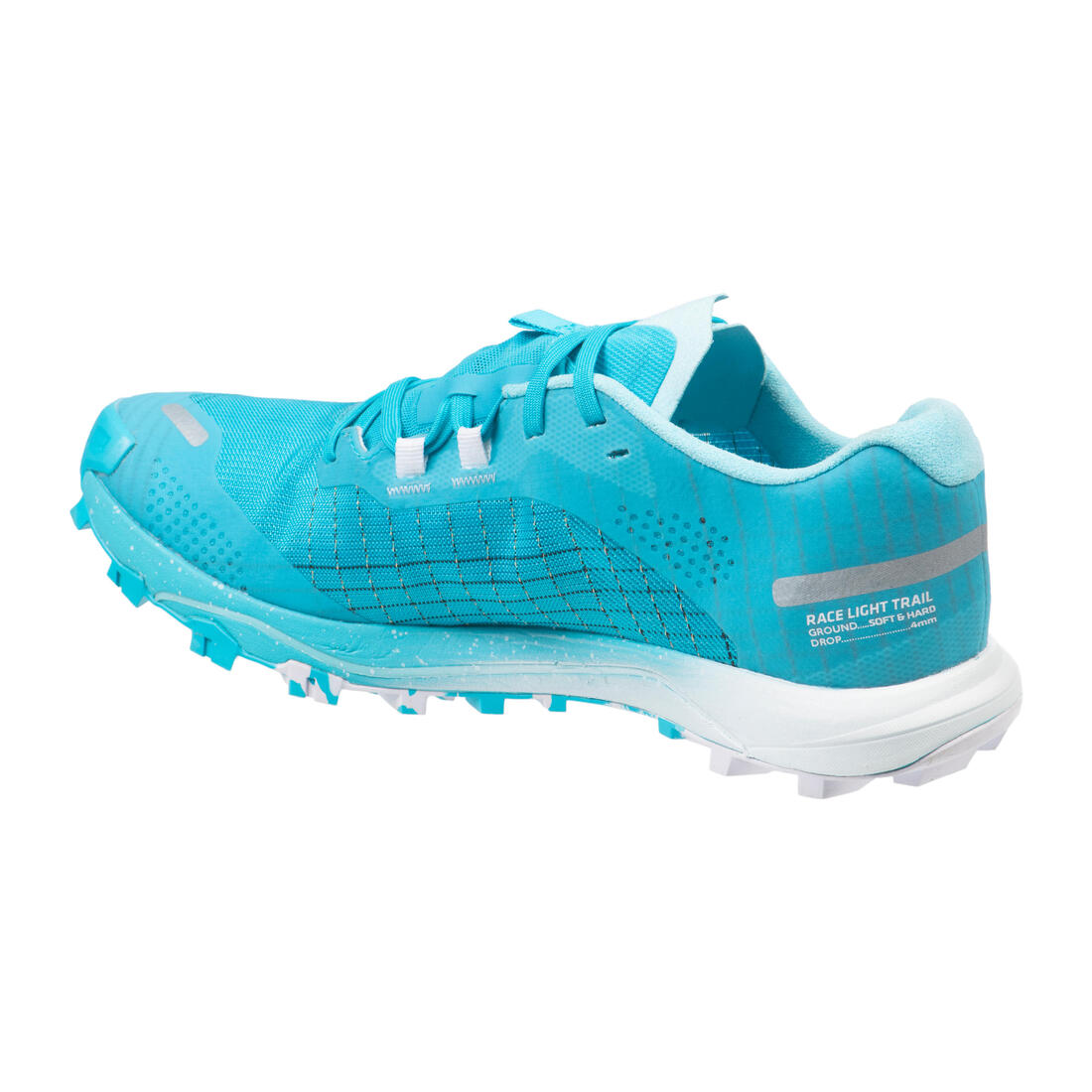 Chaussures trail running compétition femme - kiprun race light vert clair