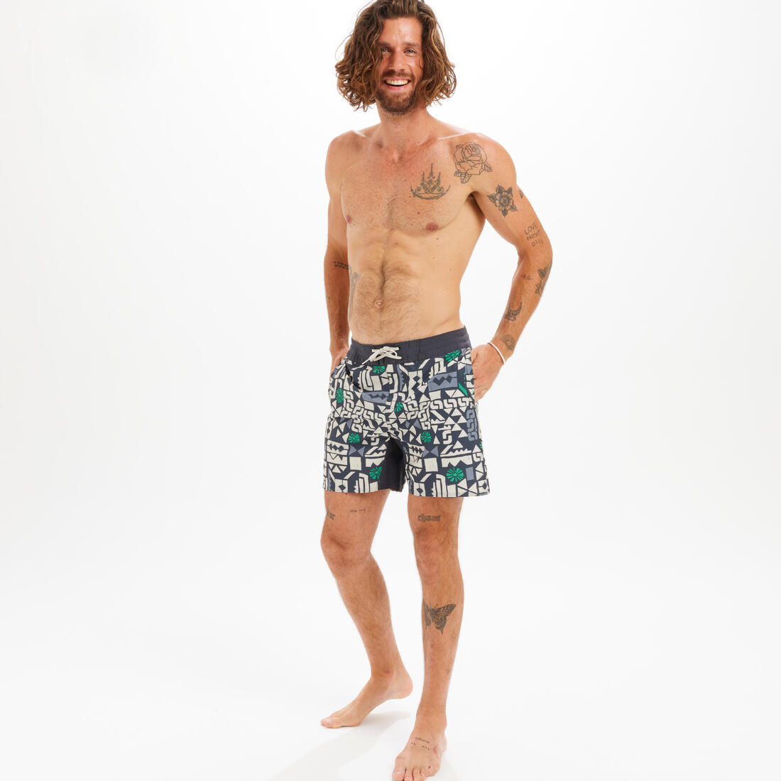 Boardshort surf 500 17" GOOD BLUE