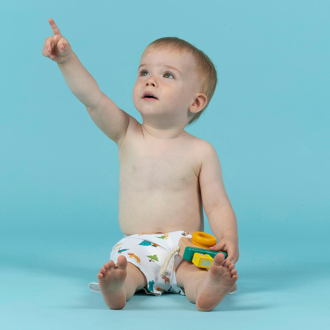 Short De Bain Bébé / Enfant Bleu foncé Imprimé Tigres