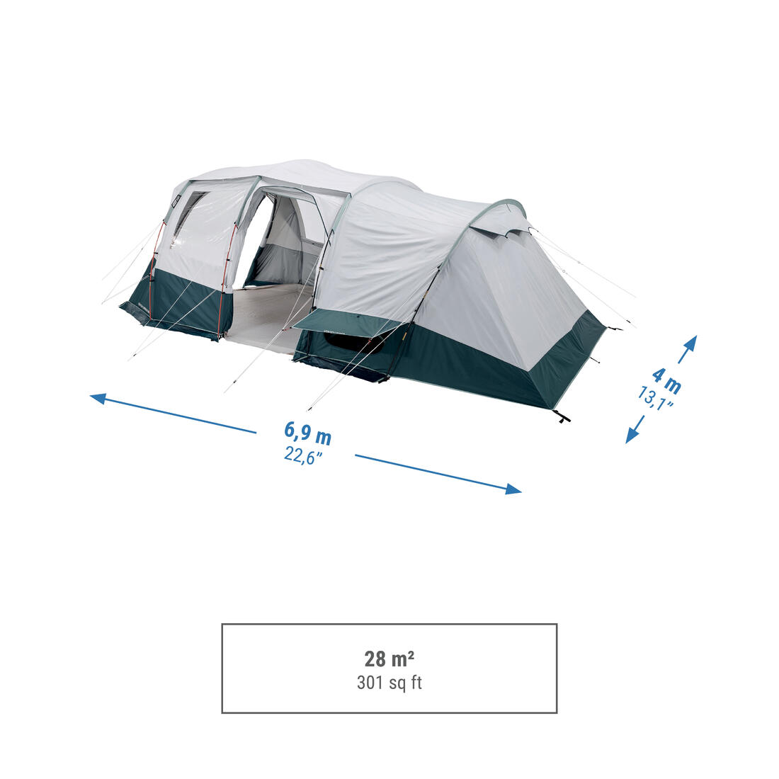 Tente à arceaux de camping - Arpenaz 6.3 F&B - 6 Places - 3 Chambres