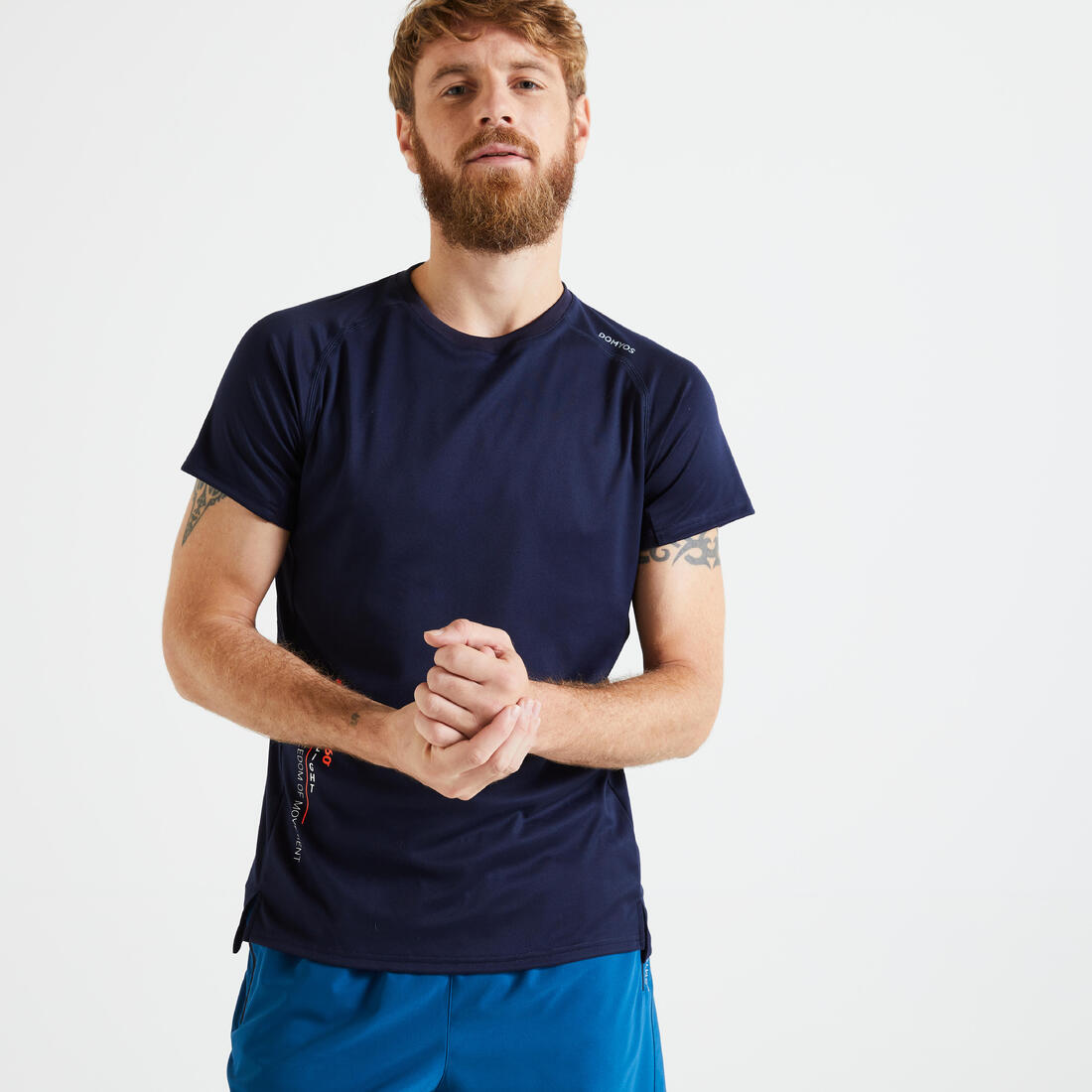 T shirt technique fitness gris imprimé