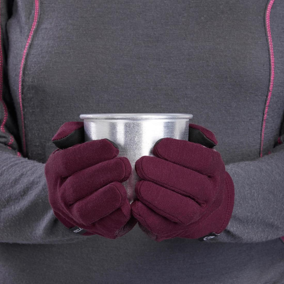 Sous-gants en laine mérinos de trekking montagne - MT500 - adulte