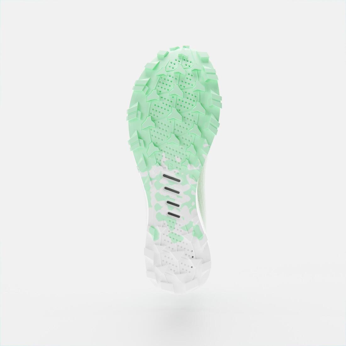 Chaussures trail running compétition femme - kiprun race light vert clair