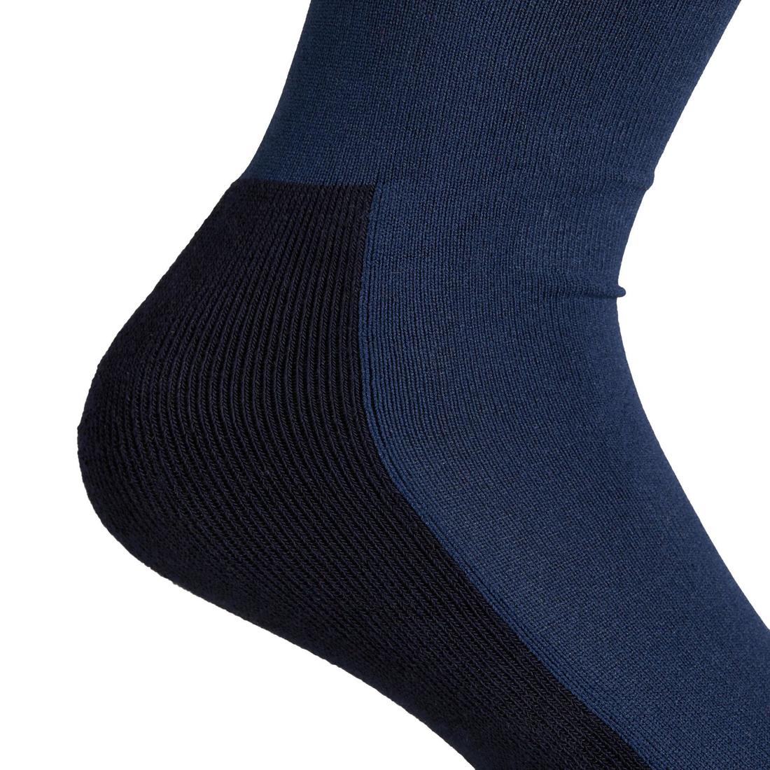 Chaussettes équitation adulte 100 noir rayures blanches et grises