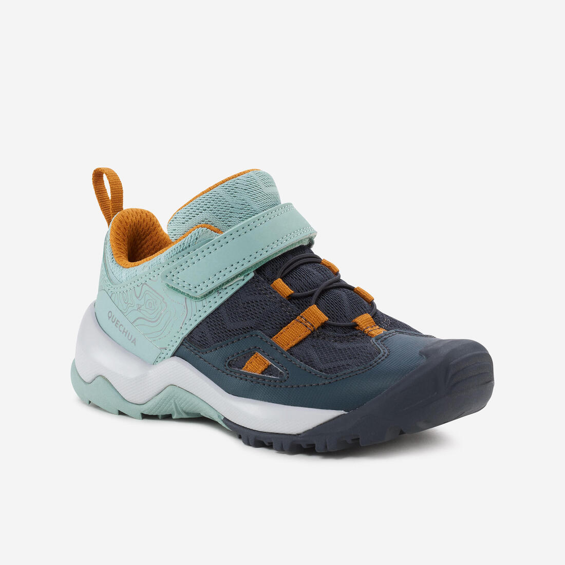 Chaussures de randonnée enfant à scratch Crossrock grise du 24 AU 34