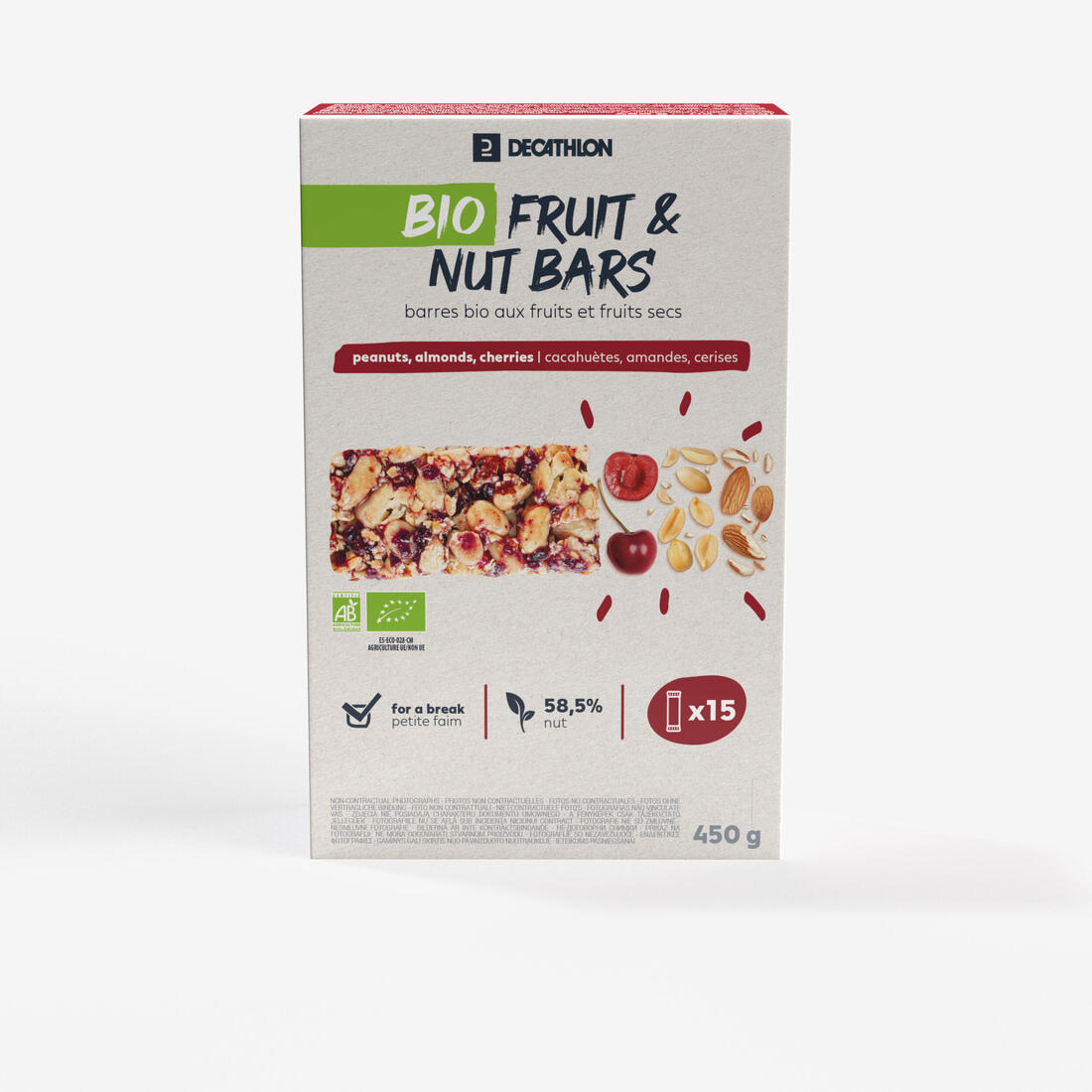 BARRES CACAHUÈTES, AMANDES ET FRUITS ROUGES BIO x15