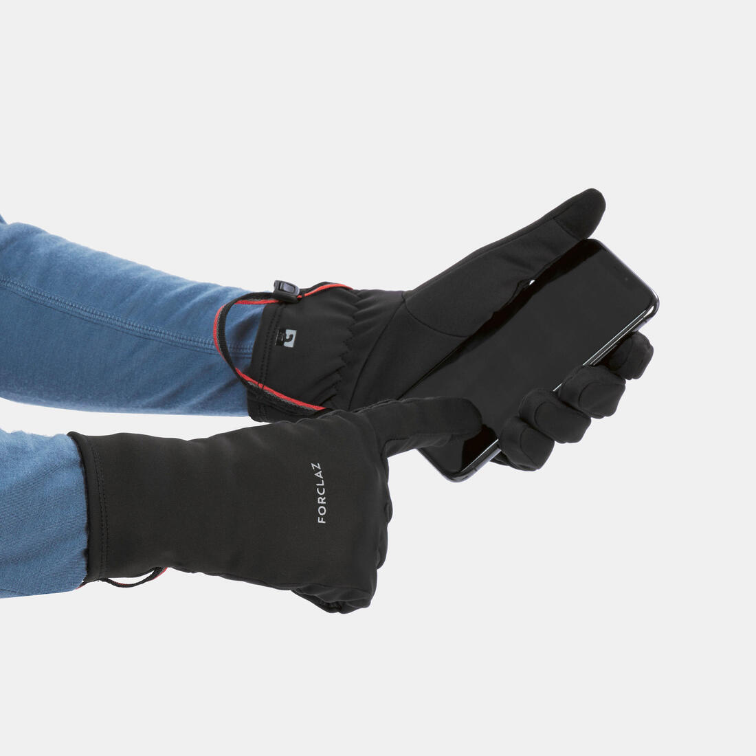 Gants tactiles et stretch de trekking montagne - MT500 noir - adulte