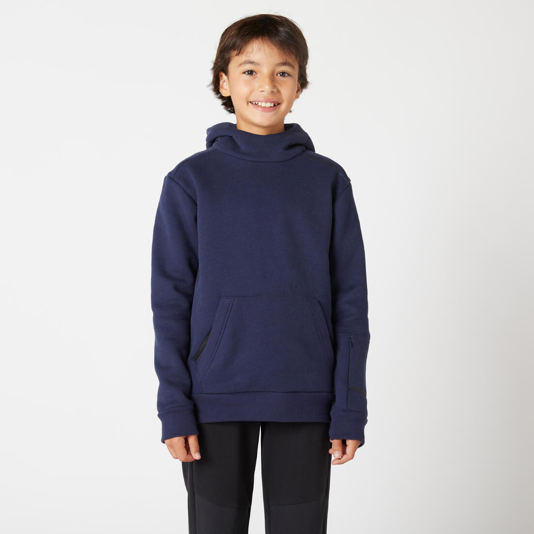 Sweat à capuche mixte, chaud enfant - 900 gris chiné moyen