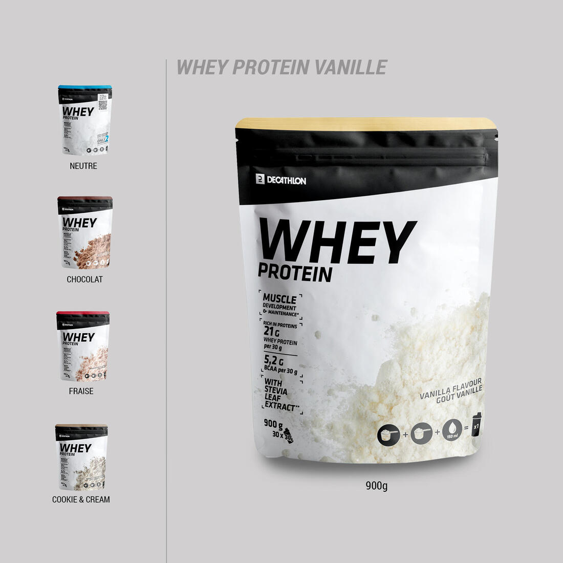 Whey protein vanille 900g