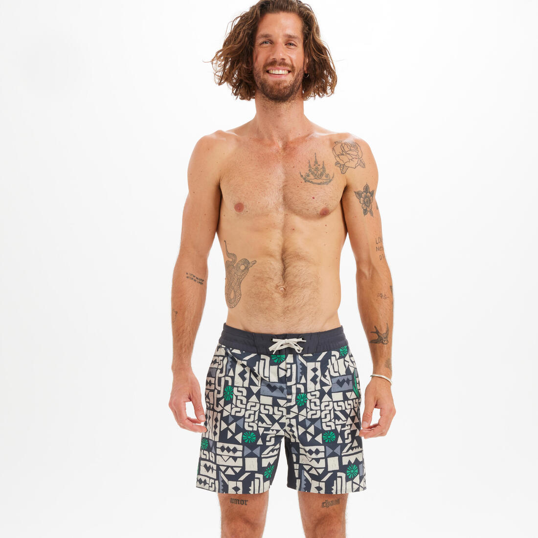 Boardshort surf 500 17" GOOD BLUE