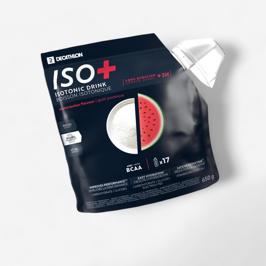 BOISSON ISOTONIQUE POUDRE ISO+ FRAISE - CERISE 650G