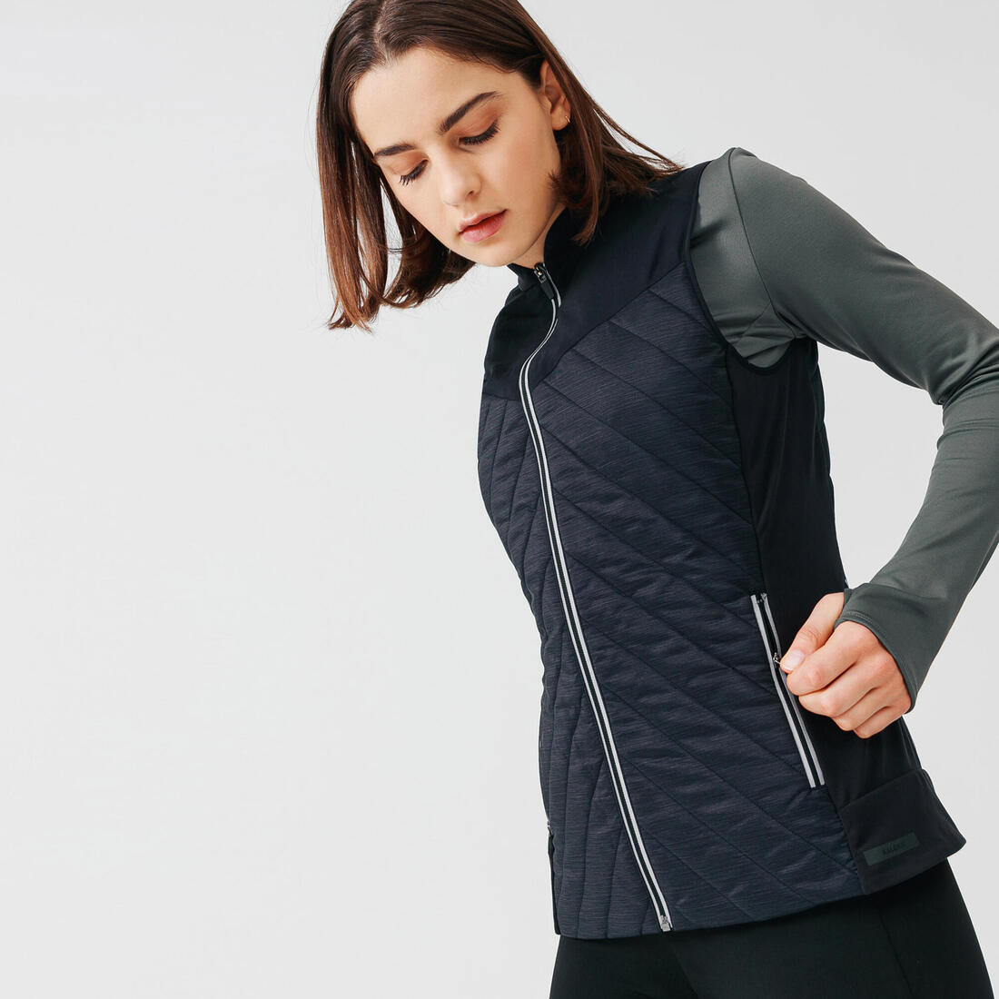 Veste sans manche running chaude femme - Warm noir