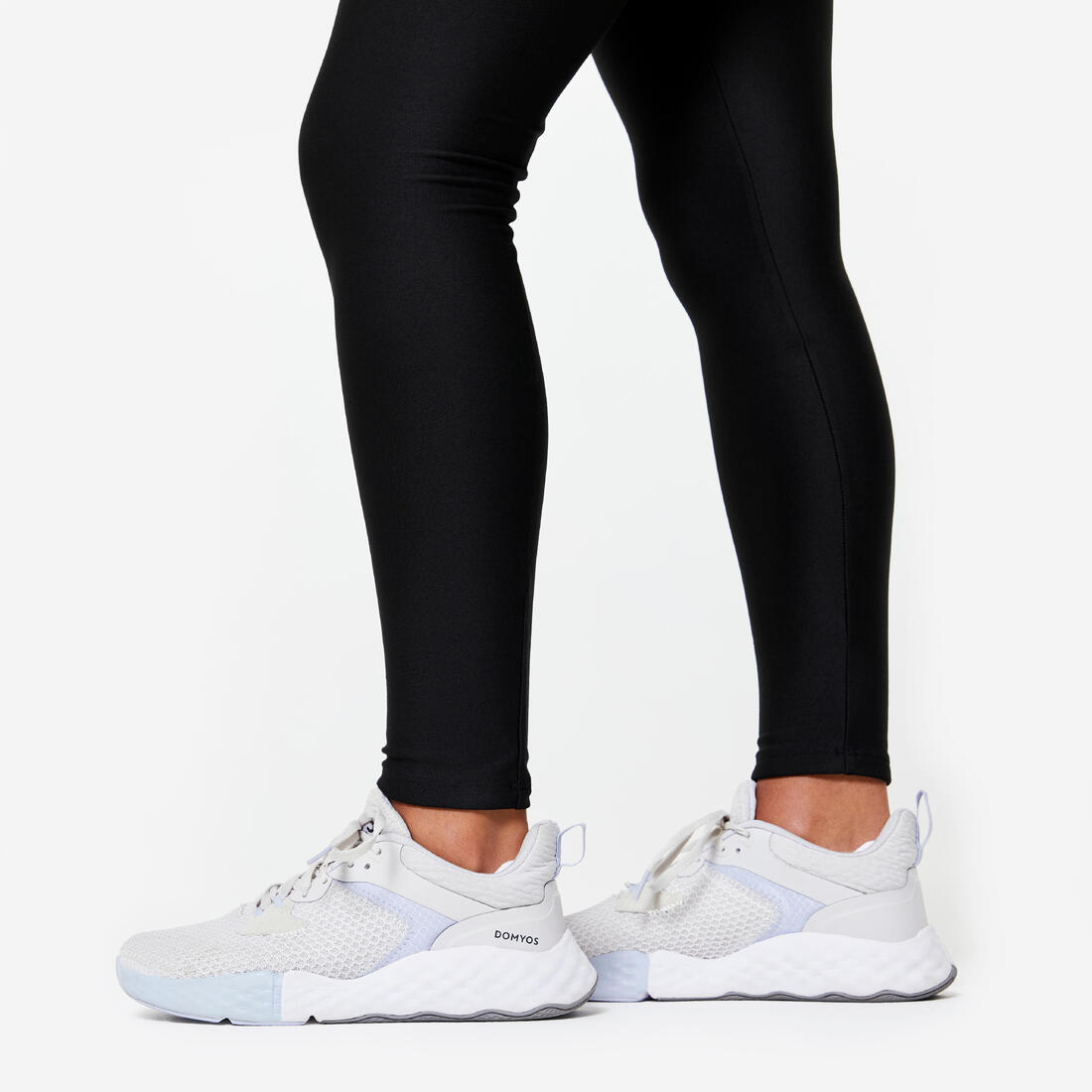 Legging de fitness taille haute femme, noir fumé