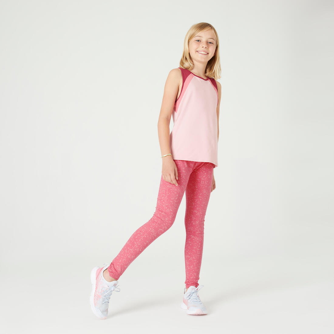 Legging coton respirant 500 fille GYM ENFANT noir imprimé